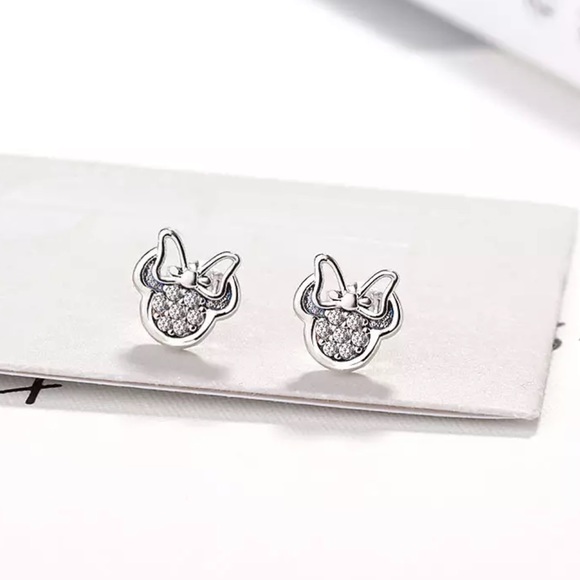 MINNIE Cubic Zirconia Diamond Crystal Stud Earrings With Gift Box - Picture 4 of 6